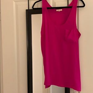 Pink silk sleeveless top